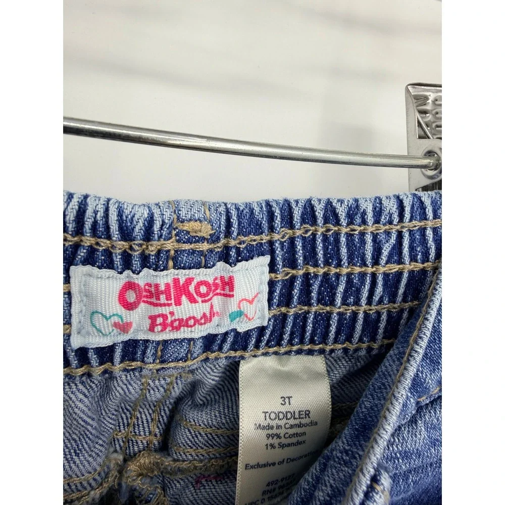 OshKosh Bgosh Toddler Girls Blue Butterfly Embroidered Flare Jeans 3T